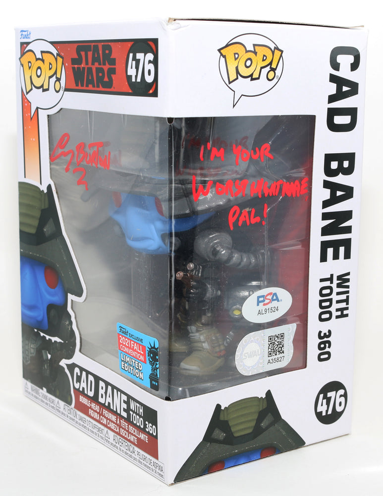 
                  
                    Corey Burton as Cad Bane with Todo 360 in Star Wars: The Book of Boba Fett 2021 Fall Con Limited Edition (SWAU / PSA) Signed Funko POP!  #476 with Quote
                  
                