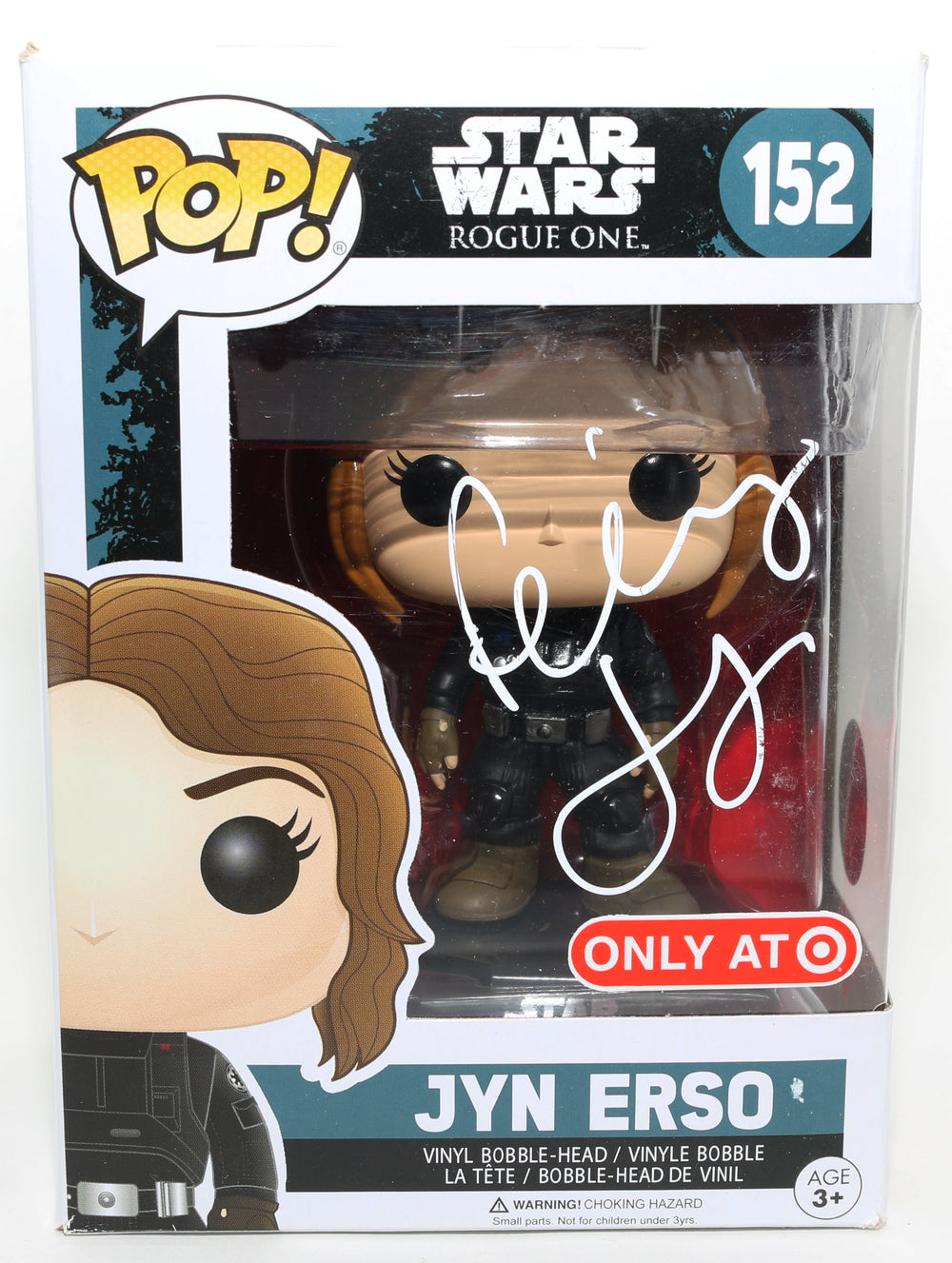 Felicity Jones as Jyn Erso in Rogue One: A Star Wars Story Target Exclusive (SWAU) Signed Funko POP! #152