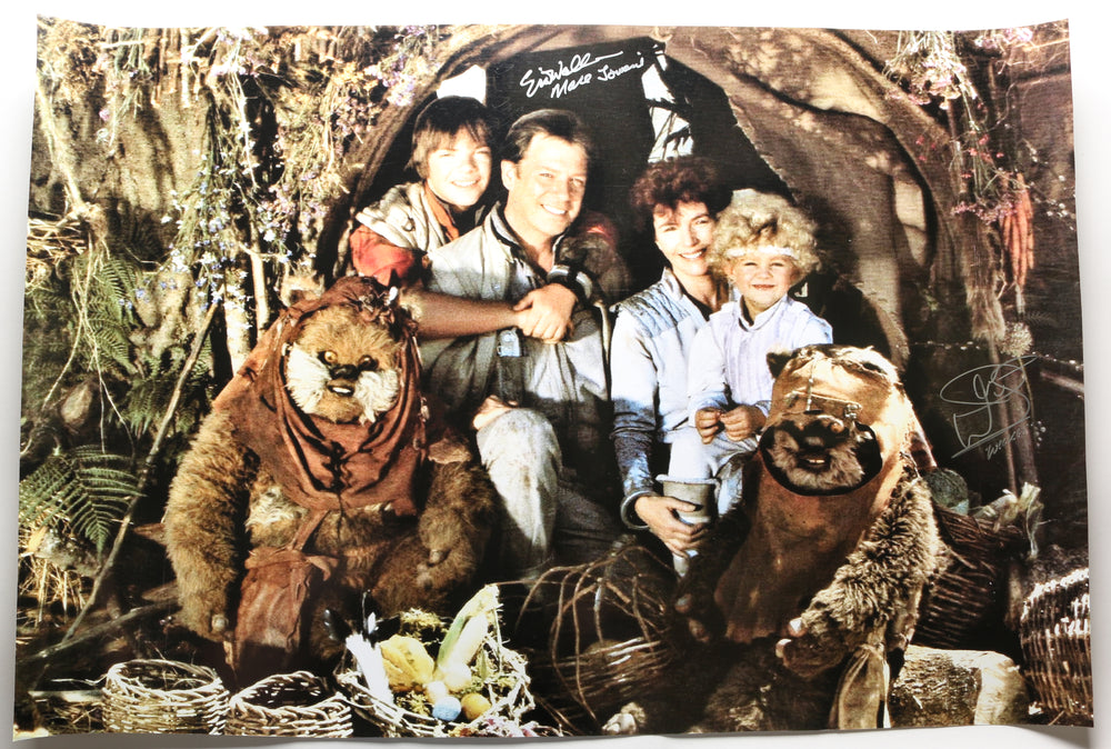Eric Walker as Mace Towani & Warwick Davis as Wicket in Star Wars Caravan of Courage: An Ewok Adventure Signed 20x30 Poster
