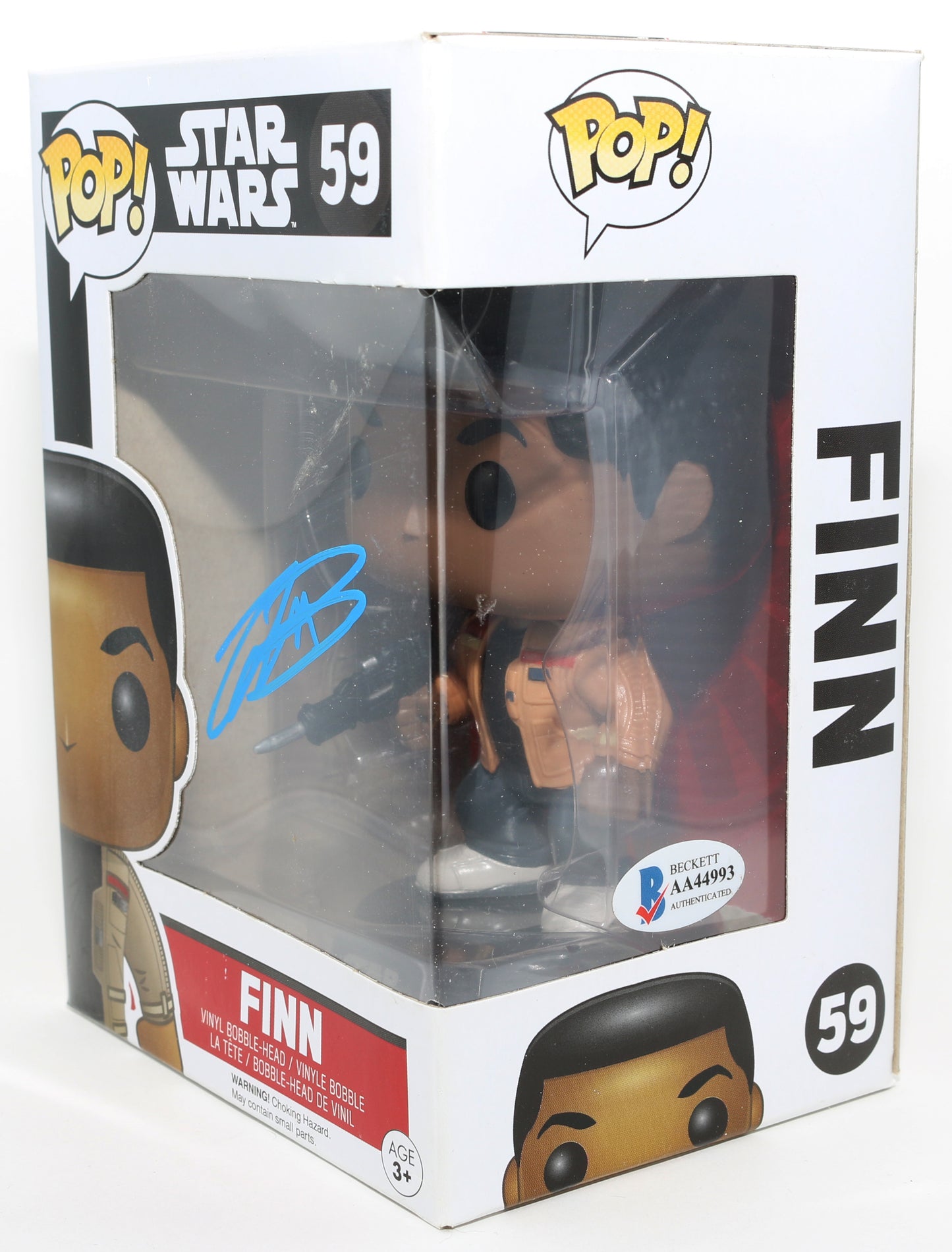 
                  
                    John Boyega as Finn in Star Wars: The Force Awakens GameStop Exclusive (Beckett) Signed Funko POP! #59
                  
                