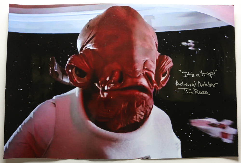 Tim Rose as Admiral Ackbar in Star Wars: Return of the Jedi Signed 30x20 Poster with Character Name & 