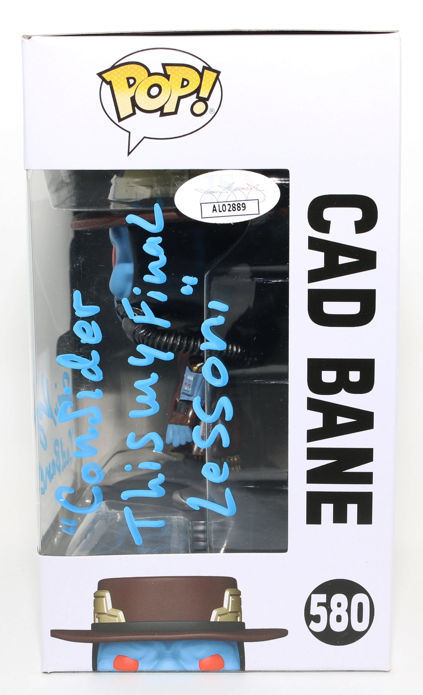 
                  
                    Dorian Kingi as Cad Bane in Star Wars: The Book of Boba Fett (JSA) Signed Funko POP! #580 with Character Name & Quote
                  
                