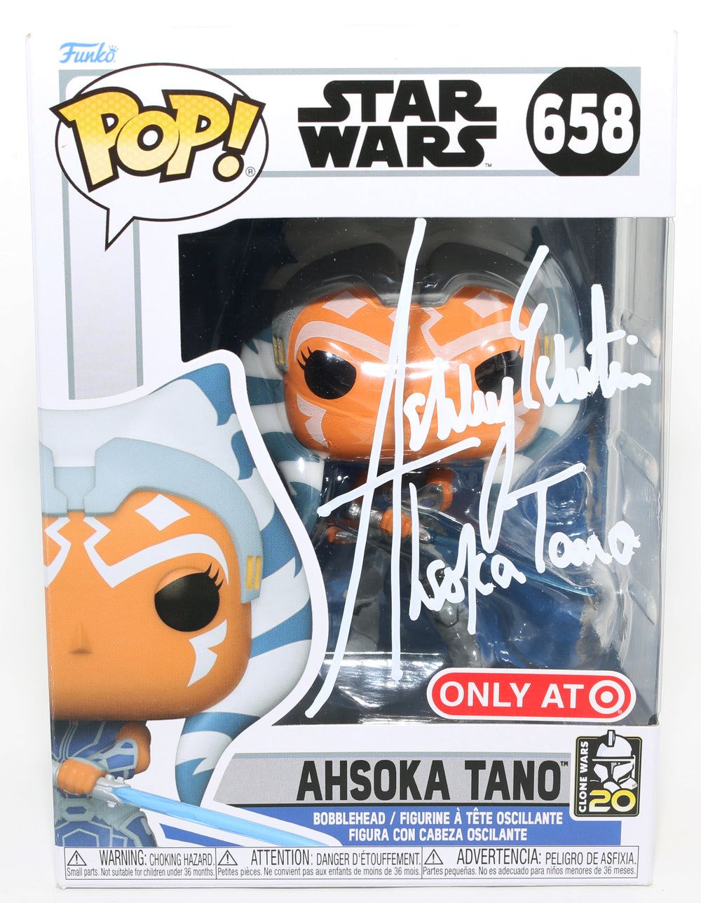 Ashley Eckstein as Ahsoka Tano in Star Wars: The Clone Wars Target Exclusive (JSA) Signed Funko POP! #658 with Character Name