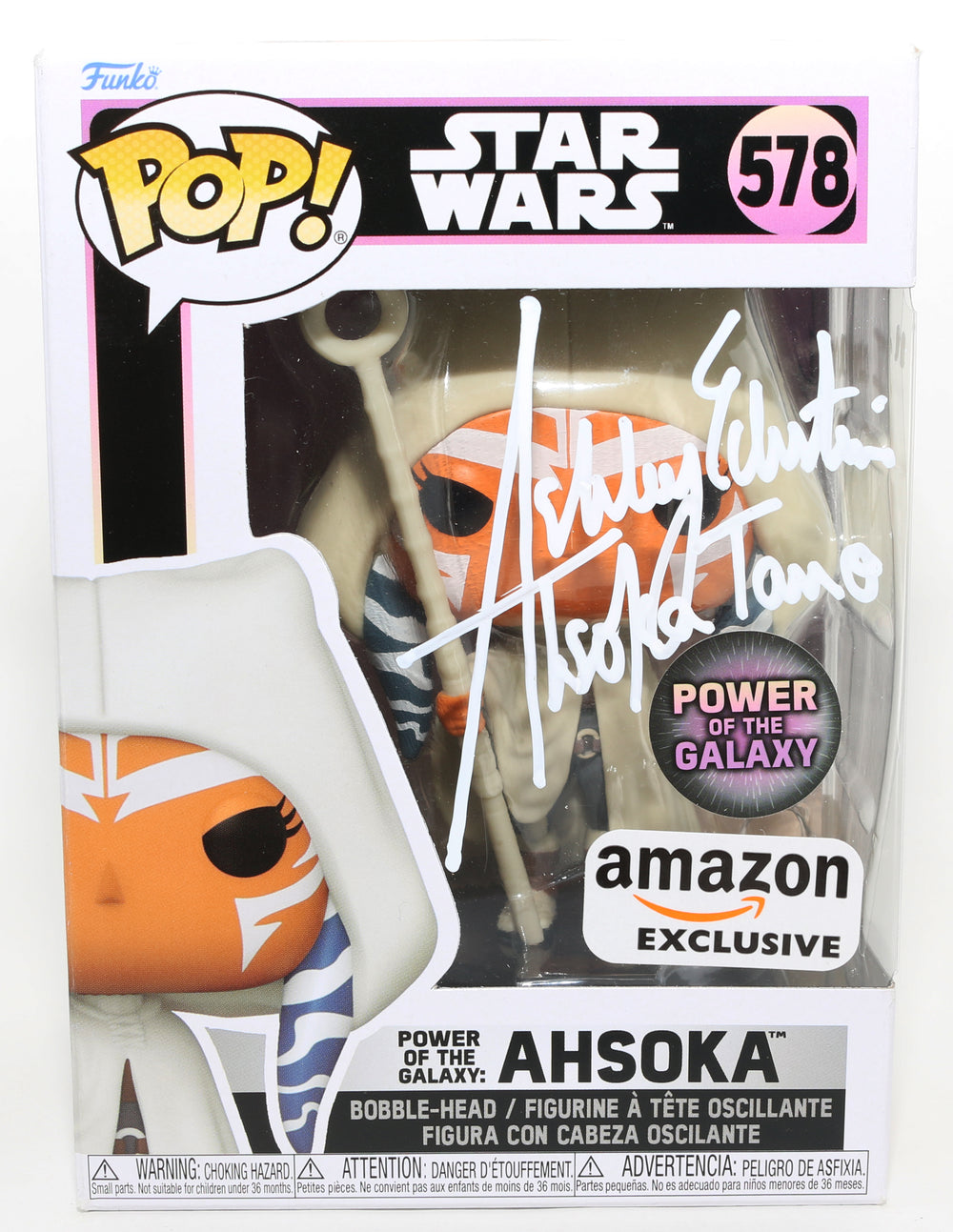 Ashley Eckstein as Ahsoka Tano in Star Wars: The Clone Wars Power of the Galaxy Amazon Exclusive (JSA) Signed Funko POP! #578 with Character Name & Quote
