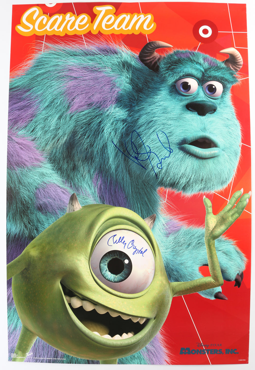 Billy Crystal as Mike Wazowski & John Goodman as James P. Sullivan / Sulley in Monsters, Inc. Signed 22.5x34 Poster