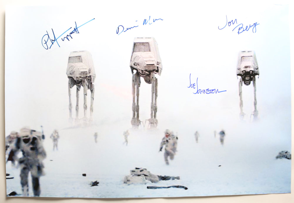 Phil Tippett, Dennis Muren, Jon Berg, & Joe Johnston Star Wars: The Empire Strikes Back ILM Visual Effects Artists Signed 20x30 Poster