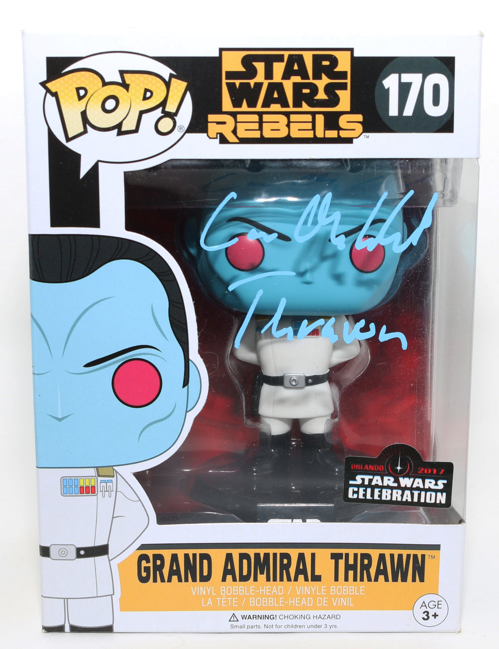 Lars Mikkelsen as Grand Admiral Thrawn in Star Wars: Rebels 2017 Star Wars Celebration Orlando Exclusive (JSA) Signed Funko POP! #170 with Character Name - Rare