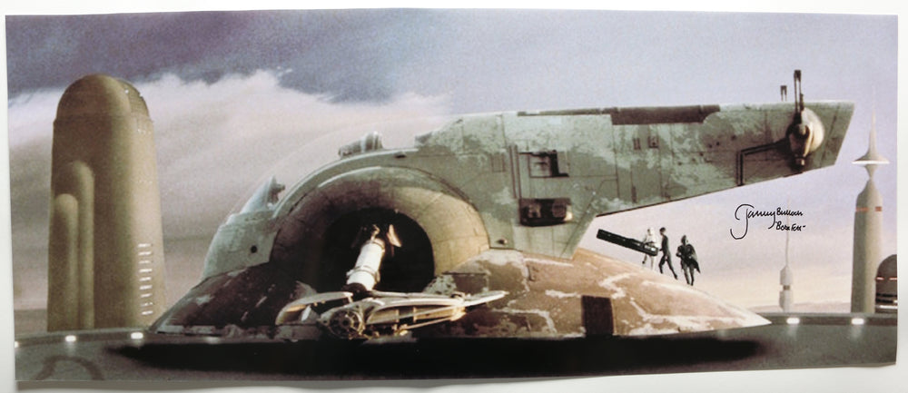 Jeremy Bulloch as Boba Fett Boarding Slave 1 in Star Wars: The Empire Strikes Back Signed 30x12 Poster