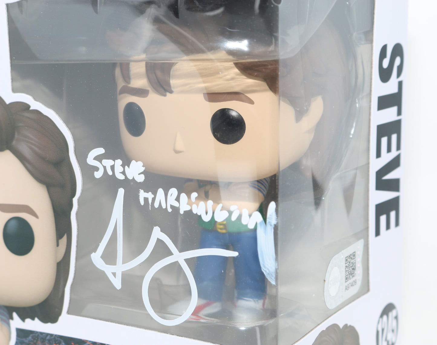 
                  
                    Joe Keery as Steve Harrington in Stranger Things (SWAU) Signed Funko POP! #1245 with Character Name
                  
                