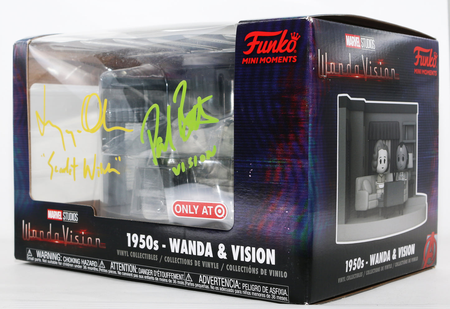 
                  
                    Elizabeth Olsen as Wanda & Paul Bettany as Vision [50's] in WandaVision Target Exclusice Signed Funko Mini Moments with Character Names
                  
                