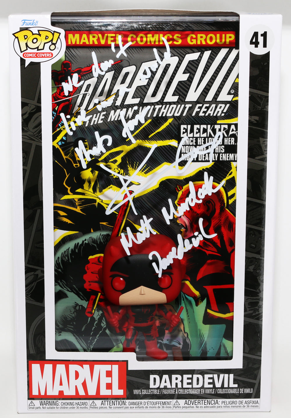 Charlie Cox as Matt Murdock / Daredevil in Daredevil Comic Cover Signed Funko POP! #41 with Character Names & Quote