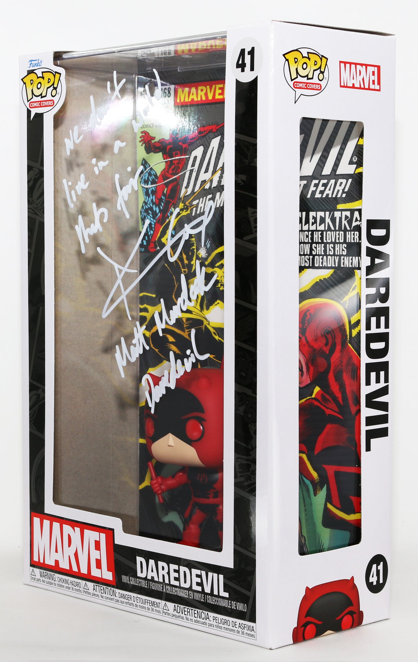 
                  
                    Charlie Cox as Matt Murdock / Daredevil in Daredevil Comic Cover Signed Funko POP! #41 with Character Names & Quote
                  
                