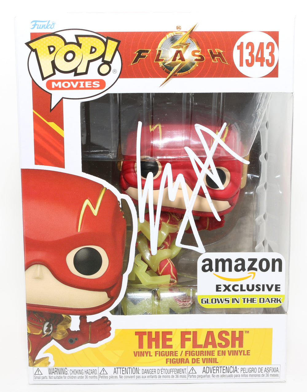 Ezra Miller as Barry Allen in The Flash GITD Amazon Exclusive (Celebrity Authentics) Signed Funko POP! #1343