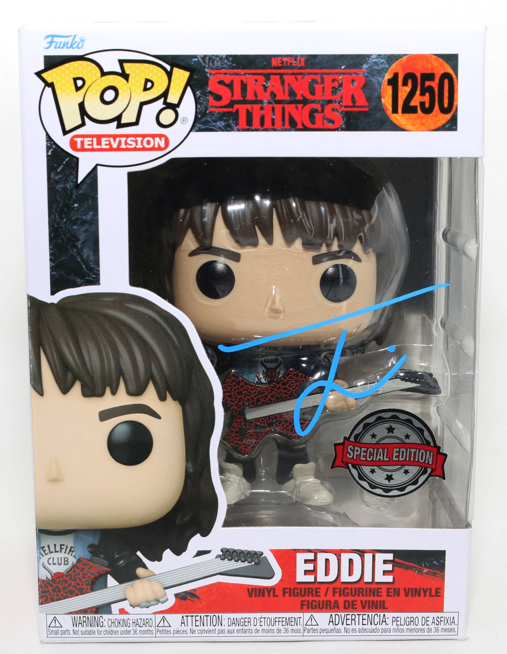Joseph Quinn as Eddie Munson in Stranger Things Special Edition (JSA) Signed Funko POP! #1250