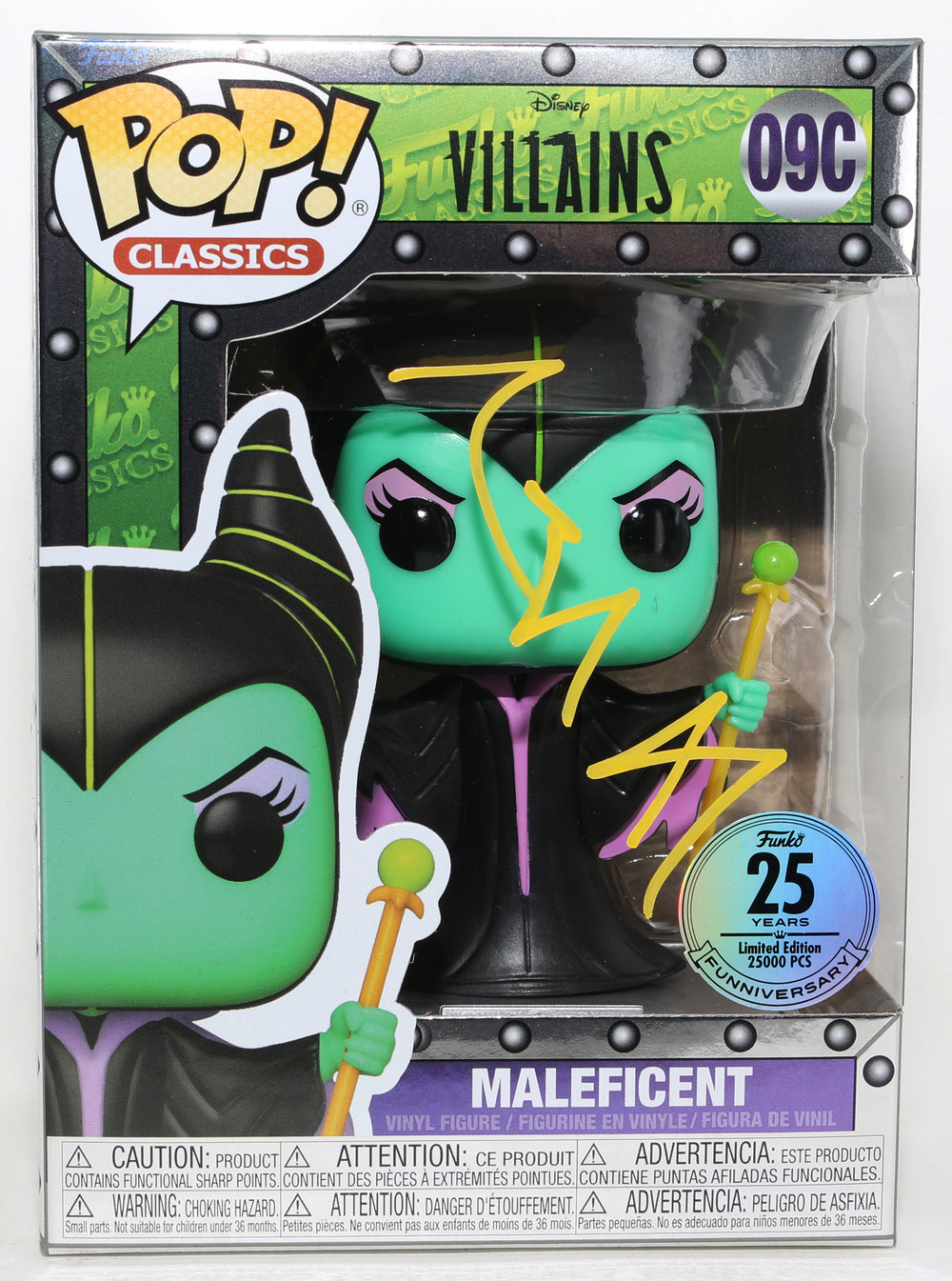 Angelina Jolie as Maleficent in Disney's Maleficent 25th Anniversary Classics Limited to 25000 Pieces Signed Funko POP! #09C
