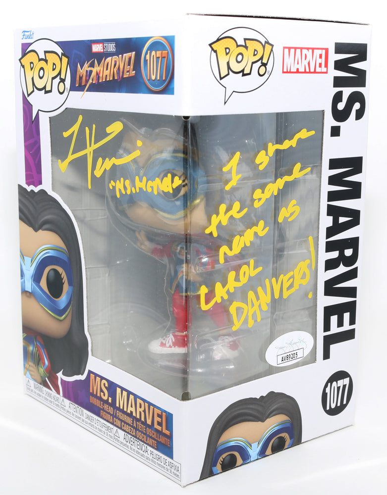 
                  
                    Iman Vellani as Ms. Marvel in Ms. Marvel (JSA) Signed Funko POP! #1077 with Character Name & Quote
                  
                