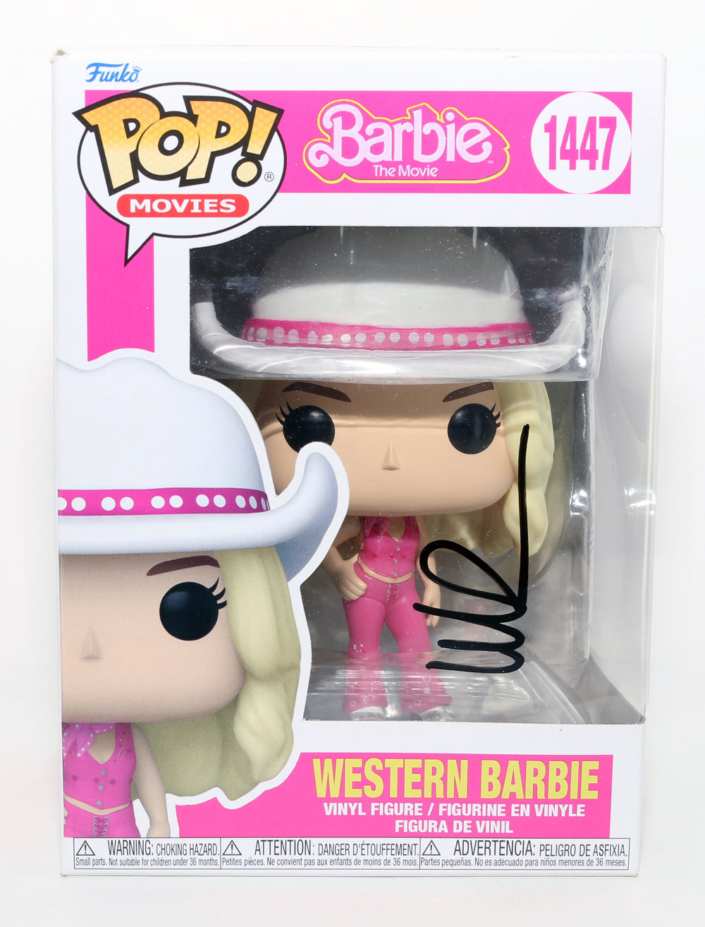 Margot Robbie as Western Barbie in Barbie: The Movie Signed Funko POP! #1447