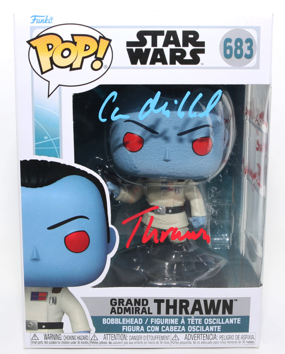 Lars Mikkelsen as Grand Admiral Thrawn in Star Wars: Ahsoka (JSA) Signed Funko POP! #683 with Character Name & Quote