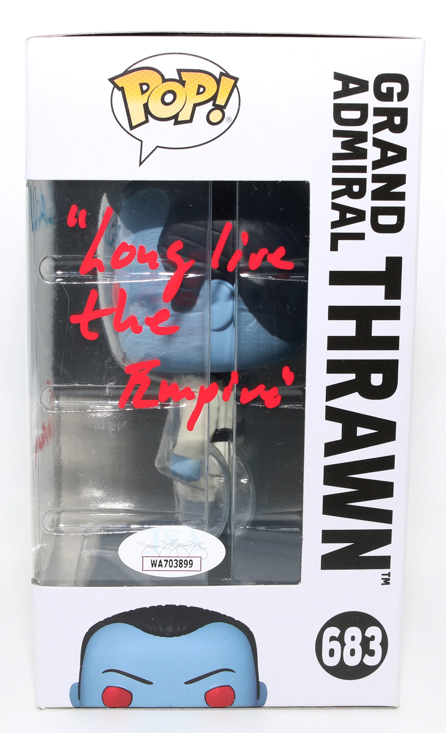 
                  
                    Lars Mikkelsen as Grand Admiral Thrawn in Star Wars: Ahsoka (JSA) Signed Funko POP! #683 with Character Name & Quote
                  
                