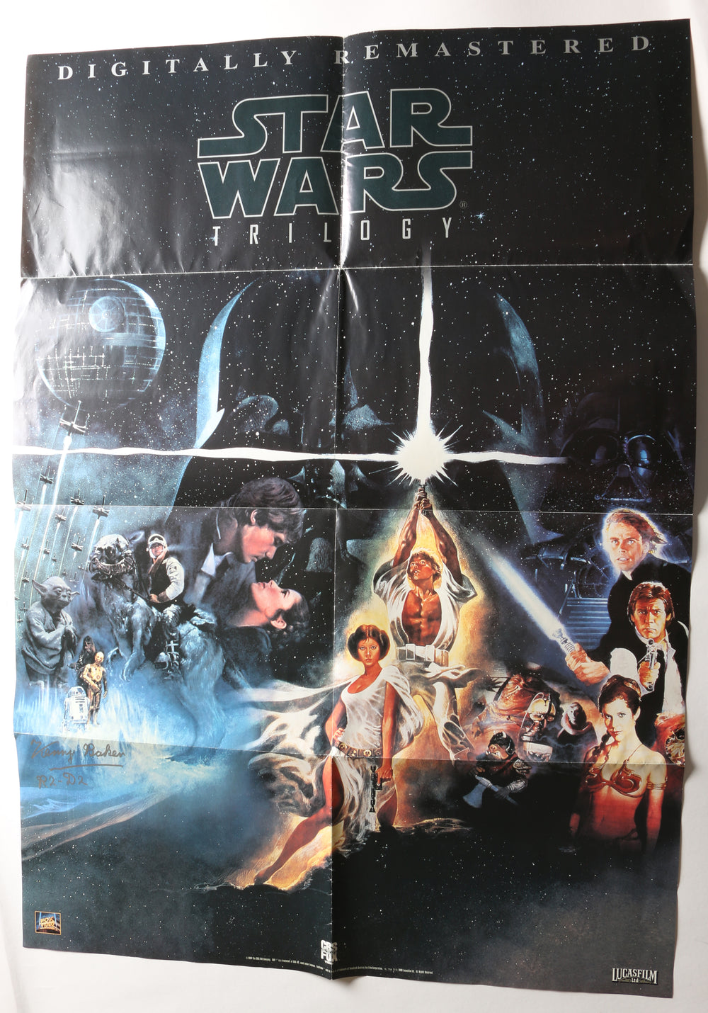 Star Wars Original Trilogy 23x33 Folded Poster Signed by R2 Star Wars Original Trilogy 23x33 Folded Poster Signed by R2