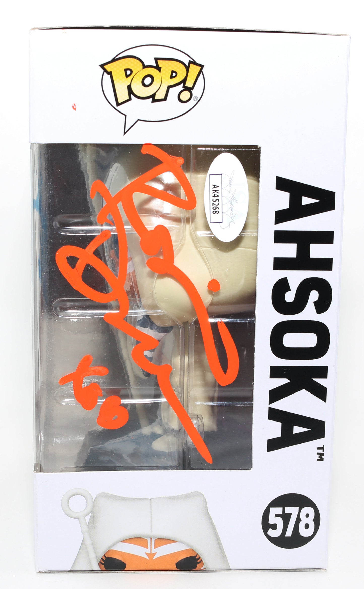 
                  
                    Ashley Eckstein & Rosario Dawson as Ahsoka Tano in Star Wars Power of the Galaxy Amazon Exclusive (JSA) Signed Funko POP! #578 with Character Name
                  
                