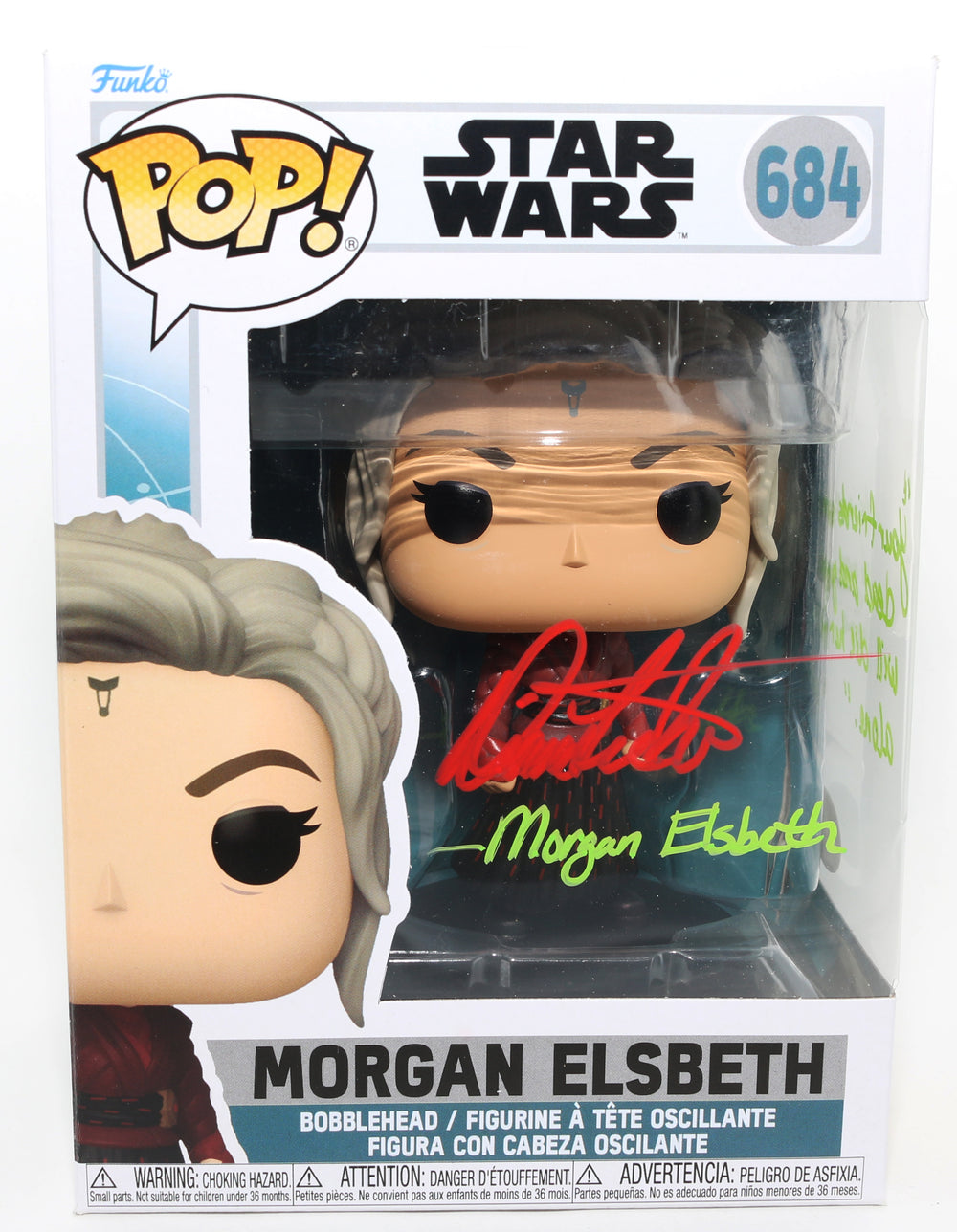 Diana Lee Inosanto as Morgan Elsbeth in Star Wars: Ahsoka (JSA) Signed Funko POP! #684 with Character Name and Quote