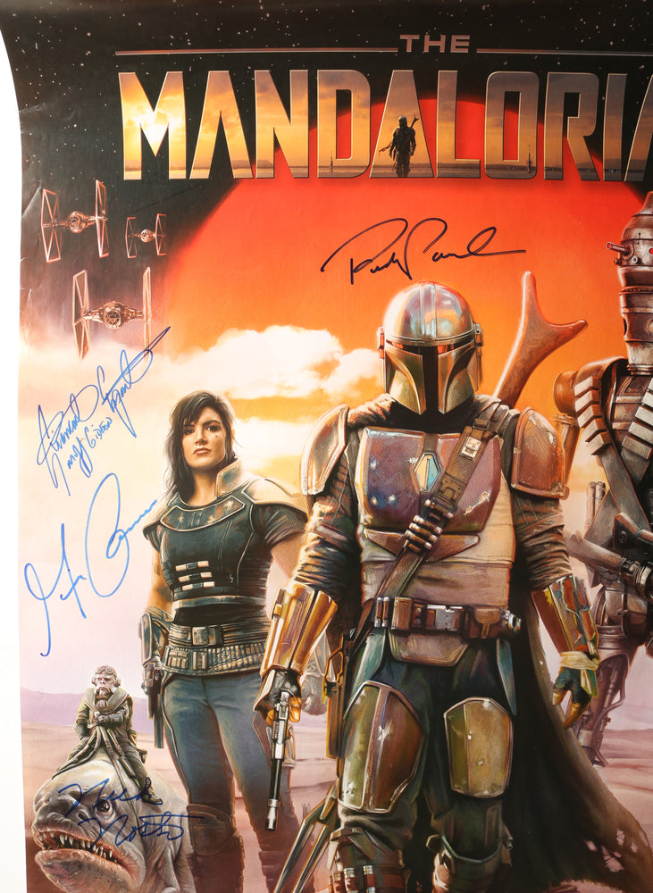 
                  
                    Star Wars: The Mandalorian 22x34 Poster (SWAU) Cast Signed by Pedro Pascal, Gina Carano, Giancarlo Esposito, & Nick Nolte *Charity Auction*
                  
                