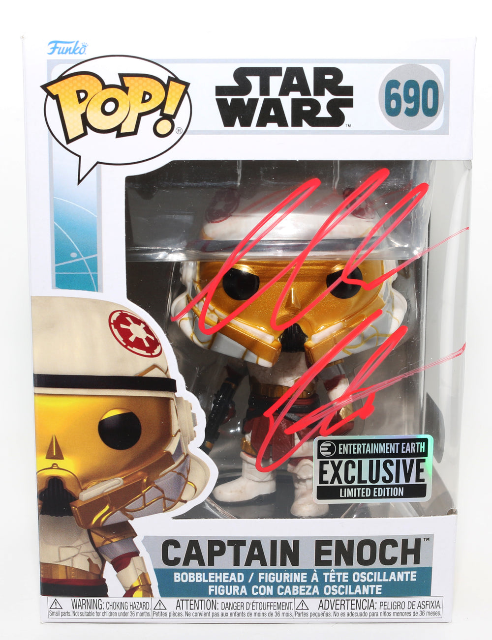 John Wesley Chatham as Captain Enoch in Star Wars: Ahsoka Entertainment Earth Exclusive Limited Edition (SWAU) Signed Funko POP! #690