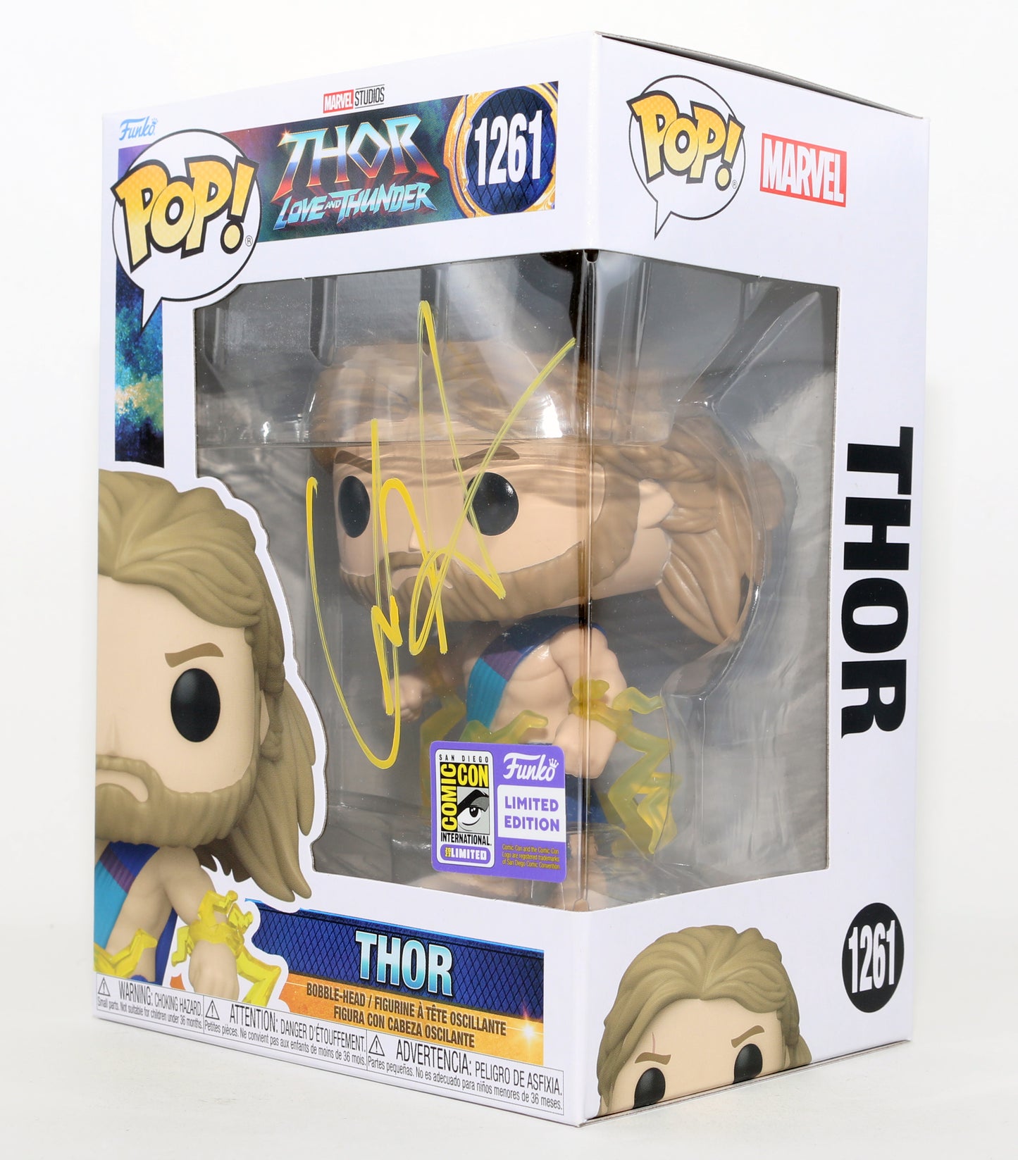 
                  
                    Chris Hemsworth as Thor in Thor: Love & Thunder SDCC 2023 Limited Edition Signed Funko POP! #1261
                  
                