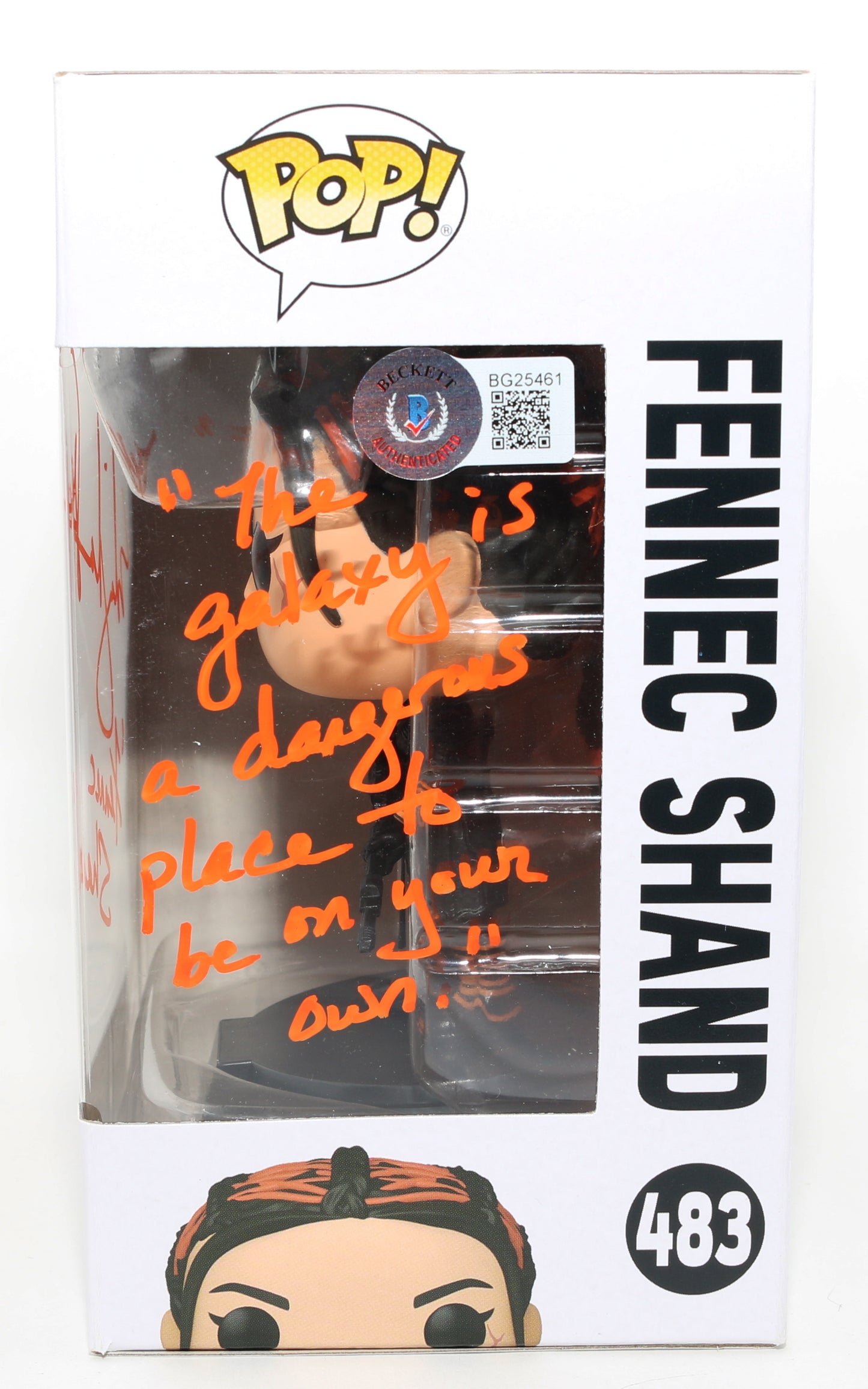 
                  
                    Ming-Na Wen as Fennec Shand in Star Wars: The Mandalorian (Beckett) Signed Funko POP! #483 with Character Name & Quote
                  
                