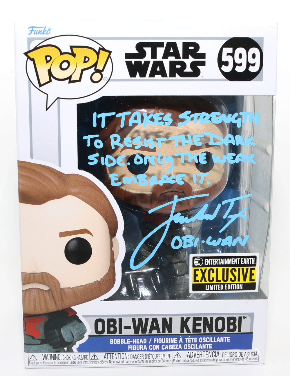 James Arnold Taylor as Obi-Wan Kenobi in Star Wars: The Clone Wars Entertainment Earth Exclusive (JSA) Signed Funko POP! #599 with Character Name & Quote