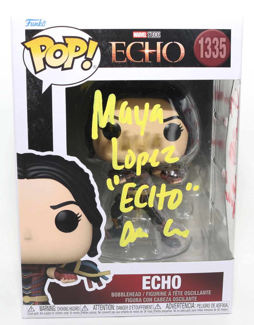 Alaqua Cox as Maya Lopez / Echo in Echo (JSA) Signed Funko POP! #1335 with Character Name & Quote