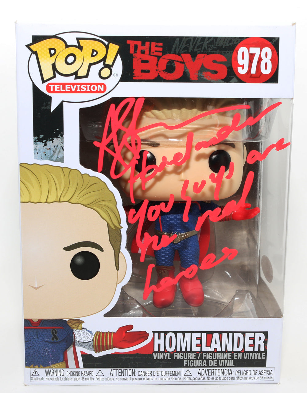 Antony Starr as Homelander in The Boys (JSA) Signed Funko POP! #978 with Character Name & Quote