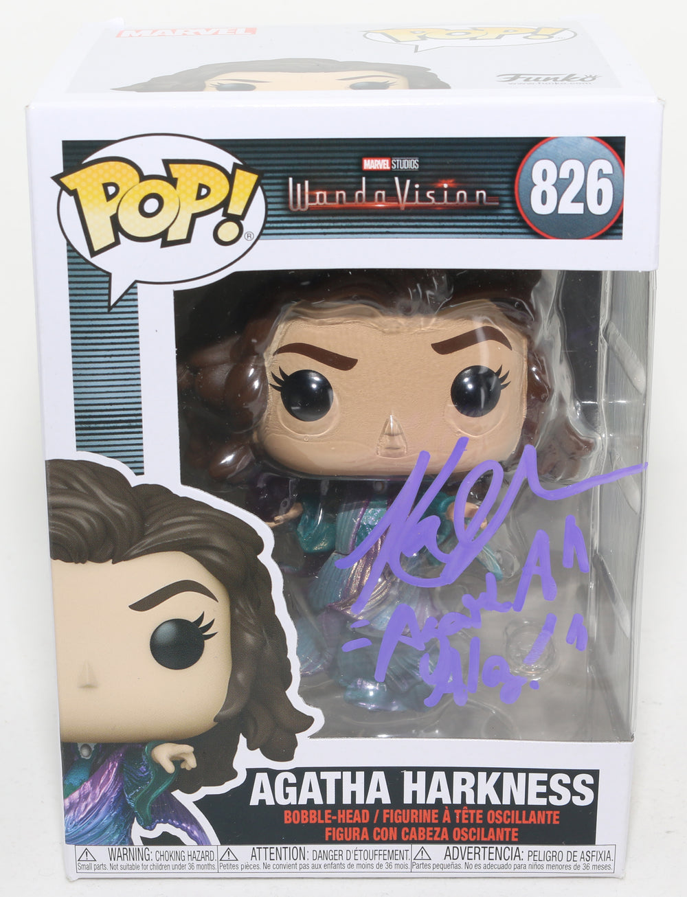 Kathryn Hahn as Agatha Harkness in WandaVision (SWAU) Signed Funko POP! #826 with Quote
