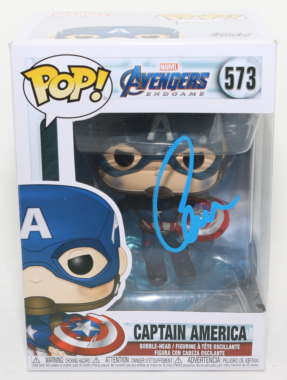 Chris Evans as Captain America in Avengers: Endgame (SWAU) Signed Funko POP! #573