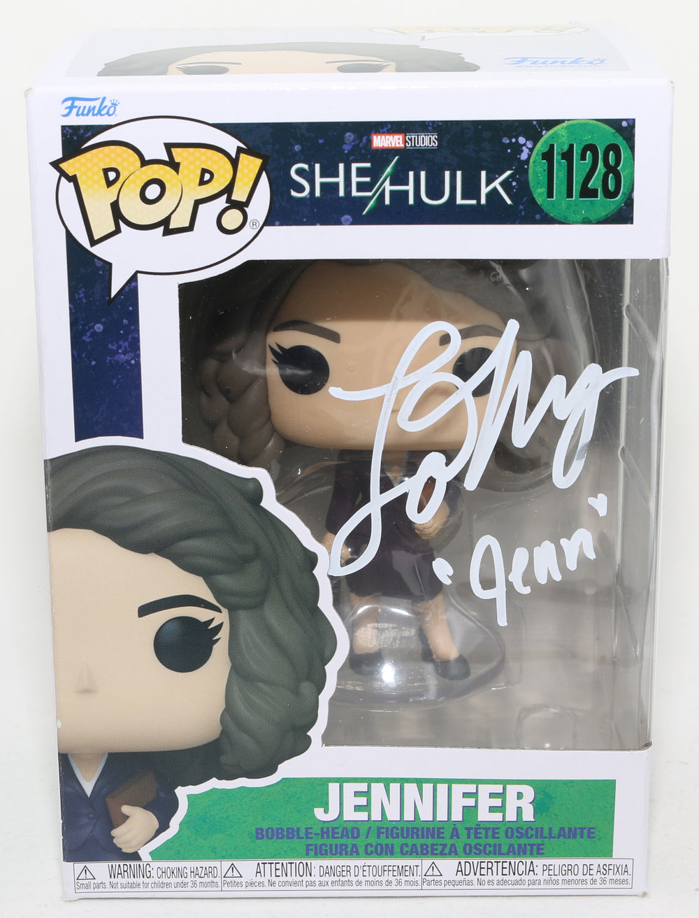 Tatiana Maslany as Jennifer Walters in She-Hulk (SWAU) Signed Funko POP! #1128 with Character Name