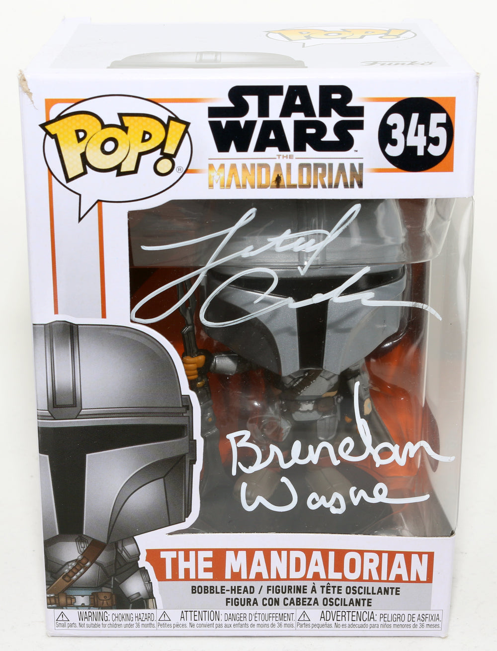 Lateef Crowder and Brendan Wayne as The Mandalorian in Star Wars: The Mandalorian (SWAU) Signed POP! Funko #345