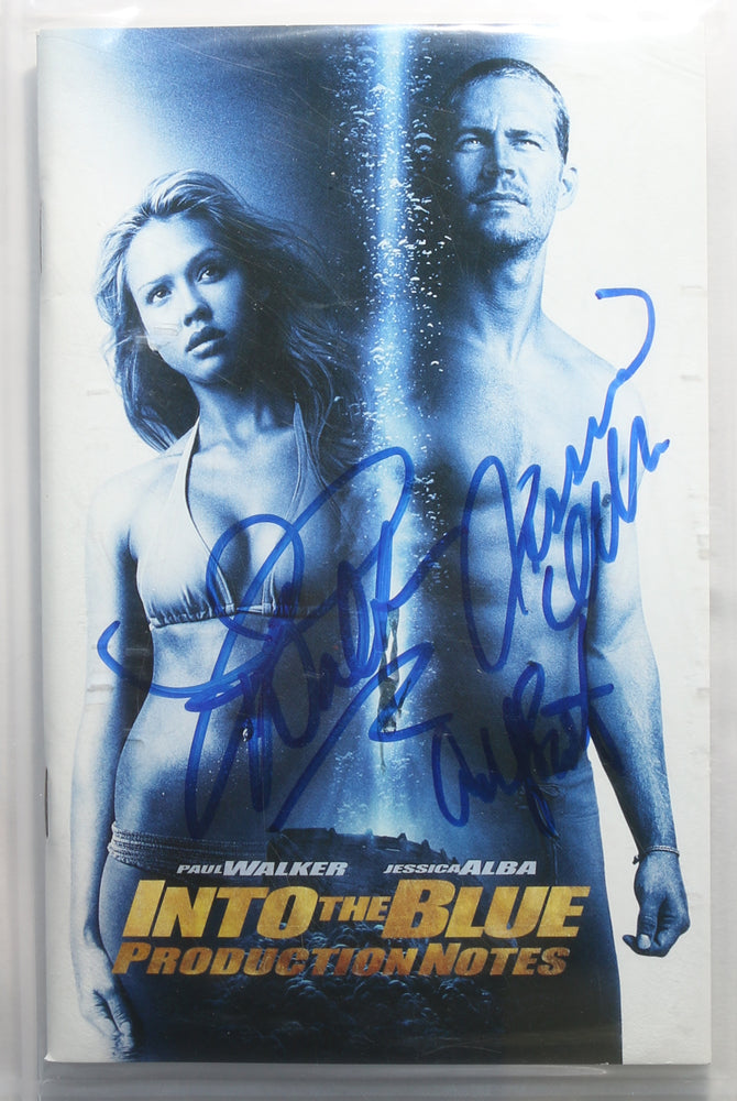 
                  
                    Into the Blue (Beckett Slabbed) Production Notes Signed by The Fast and the Furious' Paul Walker - Very Rare
                  
                