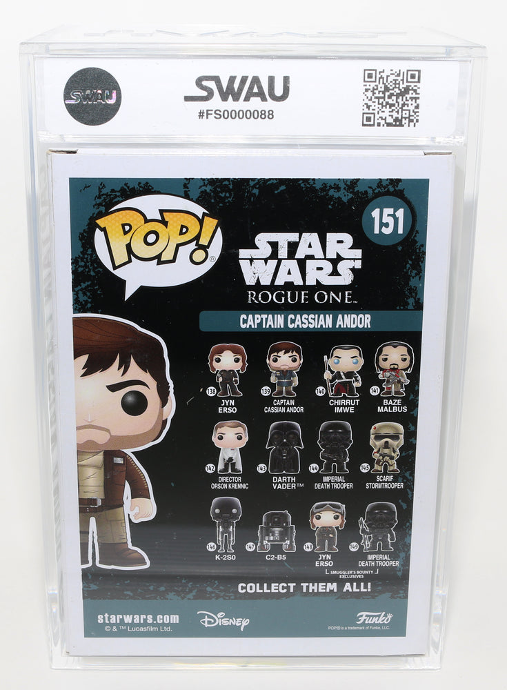 
                  
                    Diego Luna as Captain Cassian Andor in Rogue One: A Star Wars Story Target Exclusive (SWAU Encapsulated Grade 7.5 / Auto 10) Signed Funko POP! #151
                  
                