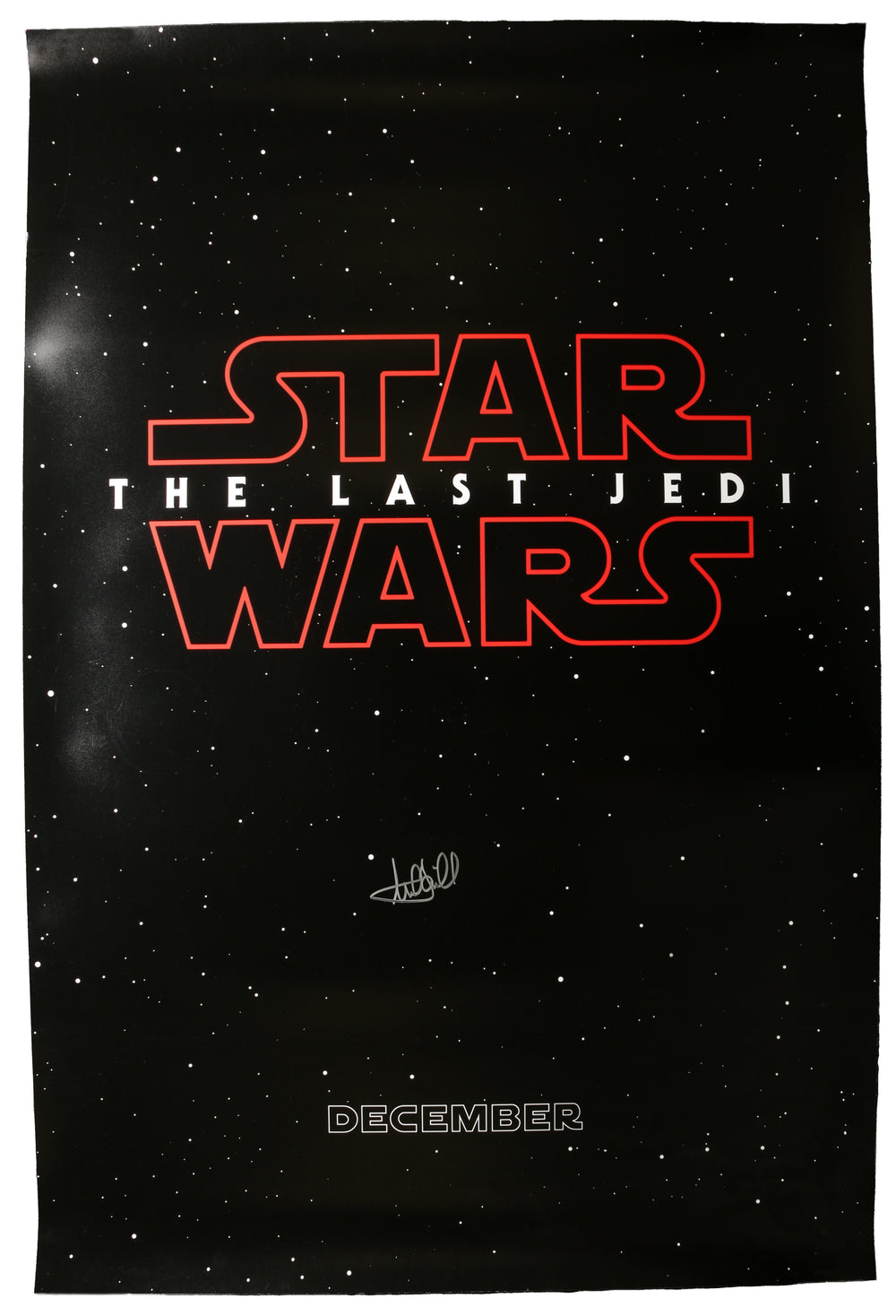 Mark Hamill as Luke Skywalker in Star Wars: The Last Jedi Signed 24x36 Poster