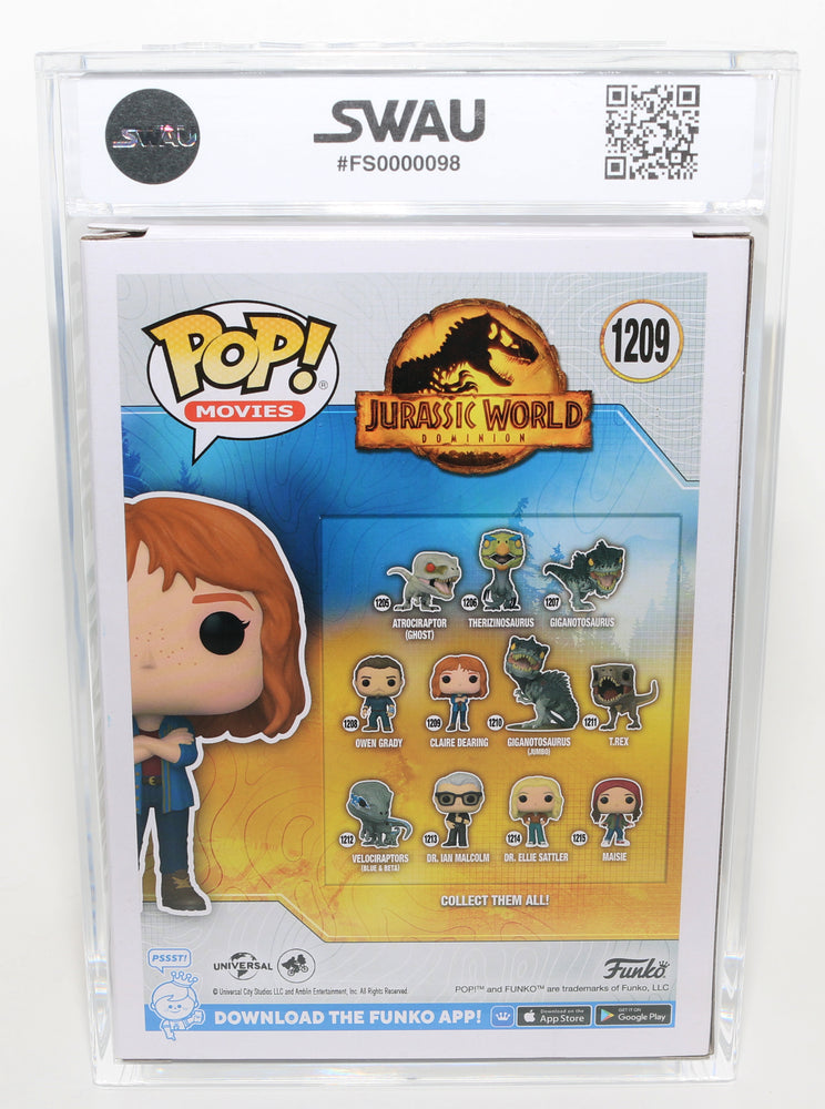 
                  
                    Bryce Dallas Howard as Claire Dearing in Jurassic World Dominion (SWAU Encapsulated Grade 9 / Auto 10) Signed Funko POP! #1209
                  
                