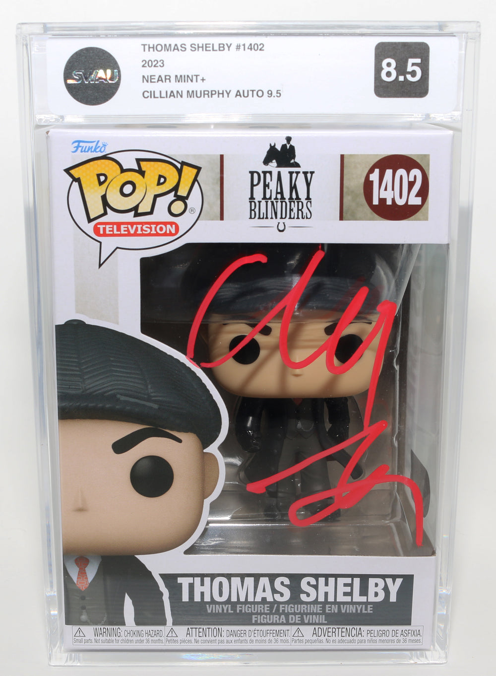 Cillian Murphy as Thomas Shelby in Peaky Blinders (SWAU Encapsulated Grade 8.5 / Auto 9.5) Signed Funko POP! #1402