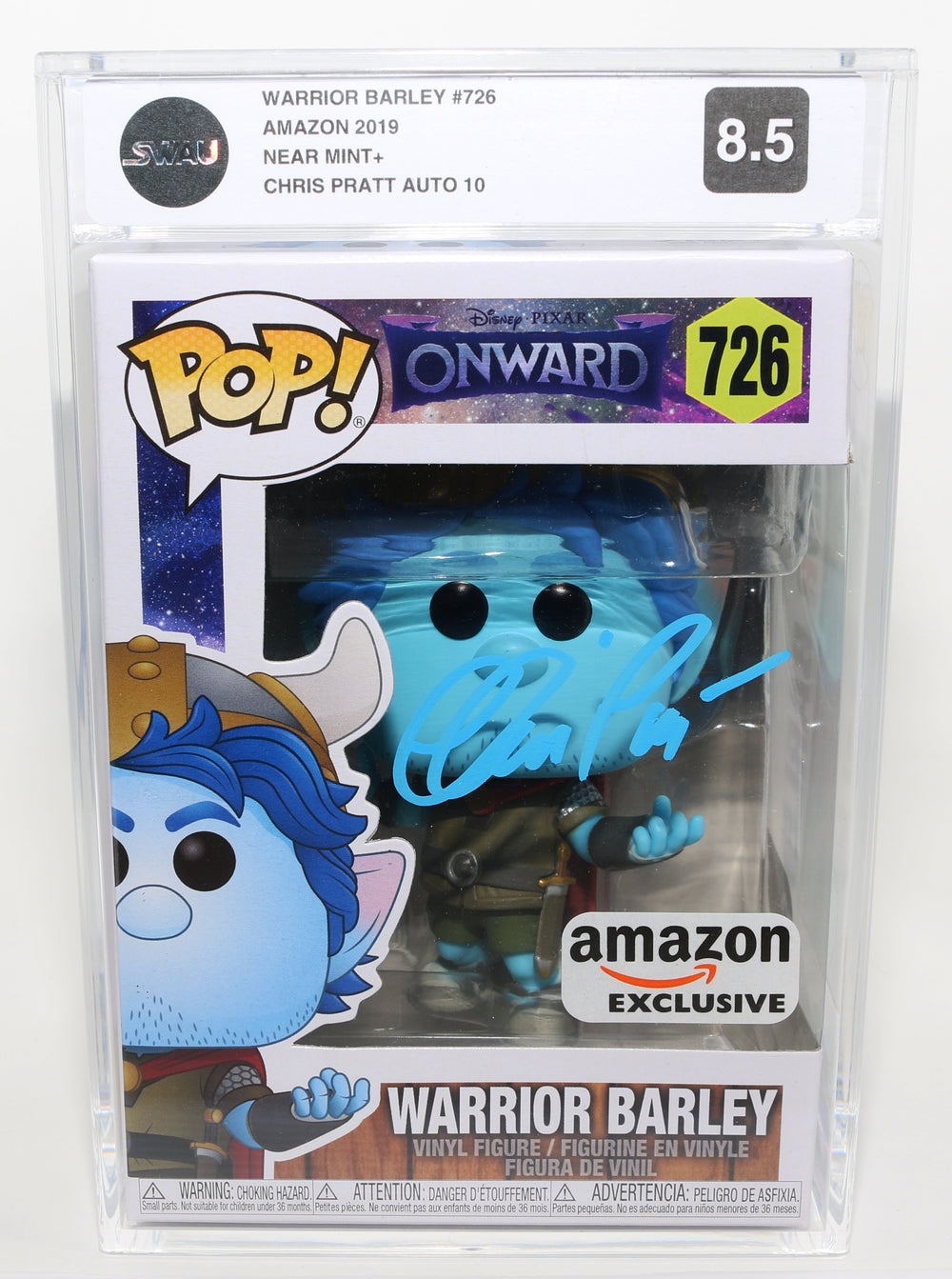 Chris Pratt as Warrior Barley in Disney Pixar's Onward Amazon Exclusive (SWAU Encapsulated Grade 8.5 / Auto 10) Signed Funko POP! #726
