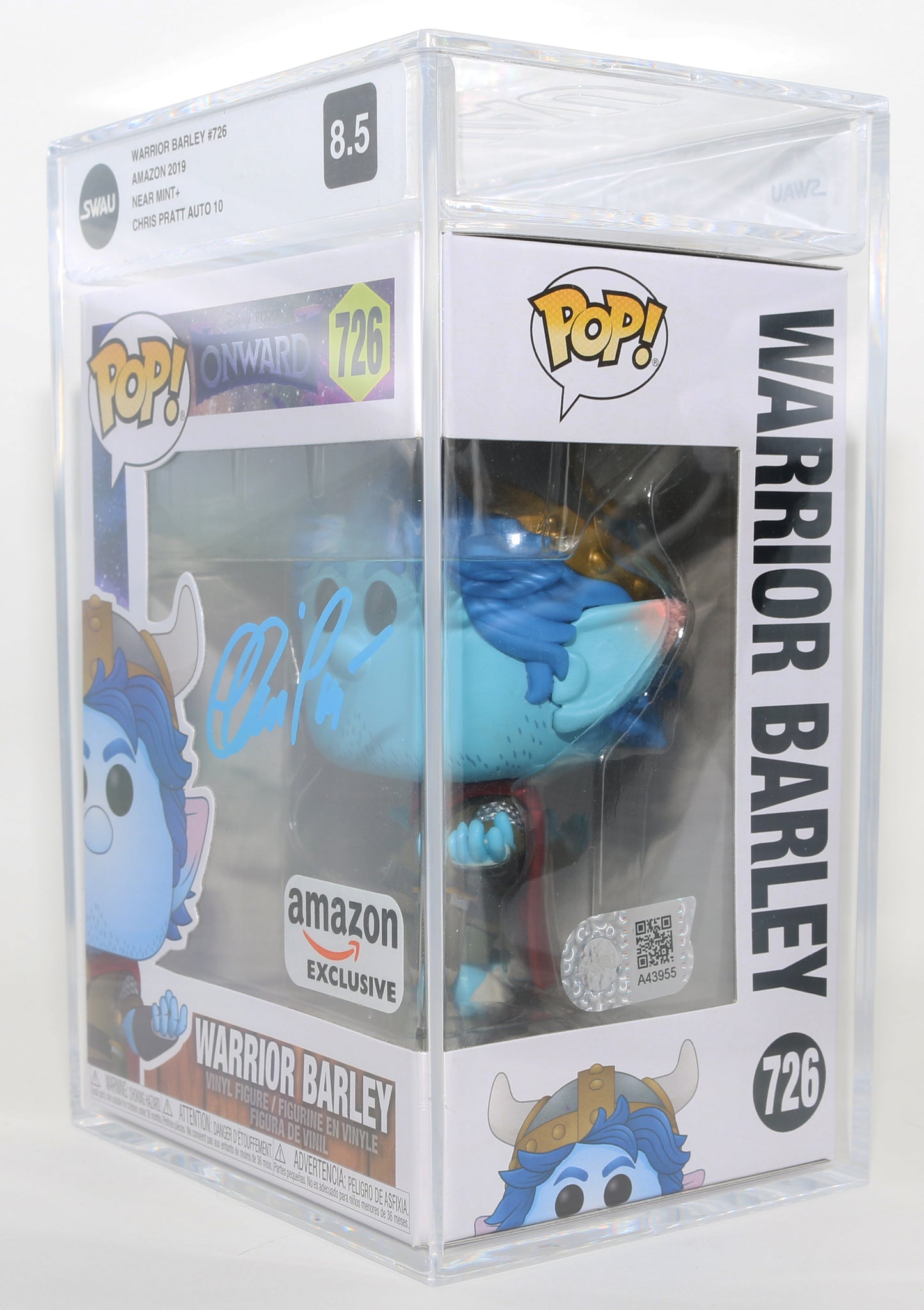 
                  
                    Chris Pratt as Warrior Barley in Disney Pixar's Onward Amazon Exclusive (SWAU Encapsulated Grade 8.5 / Auto 10) Signed Funko POP! #726
                  
                