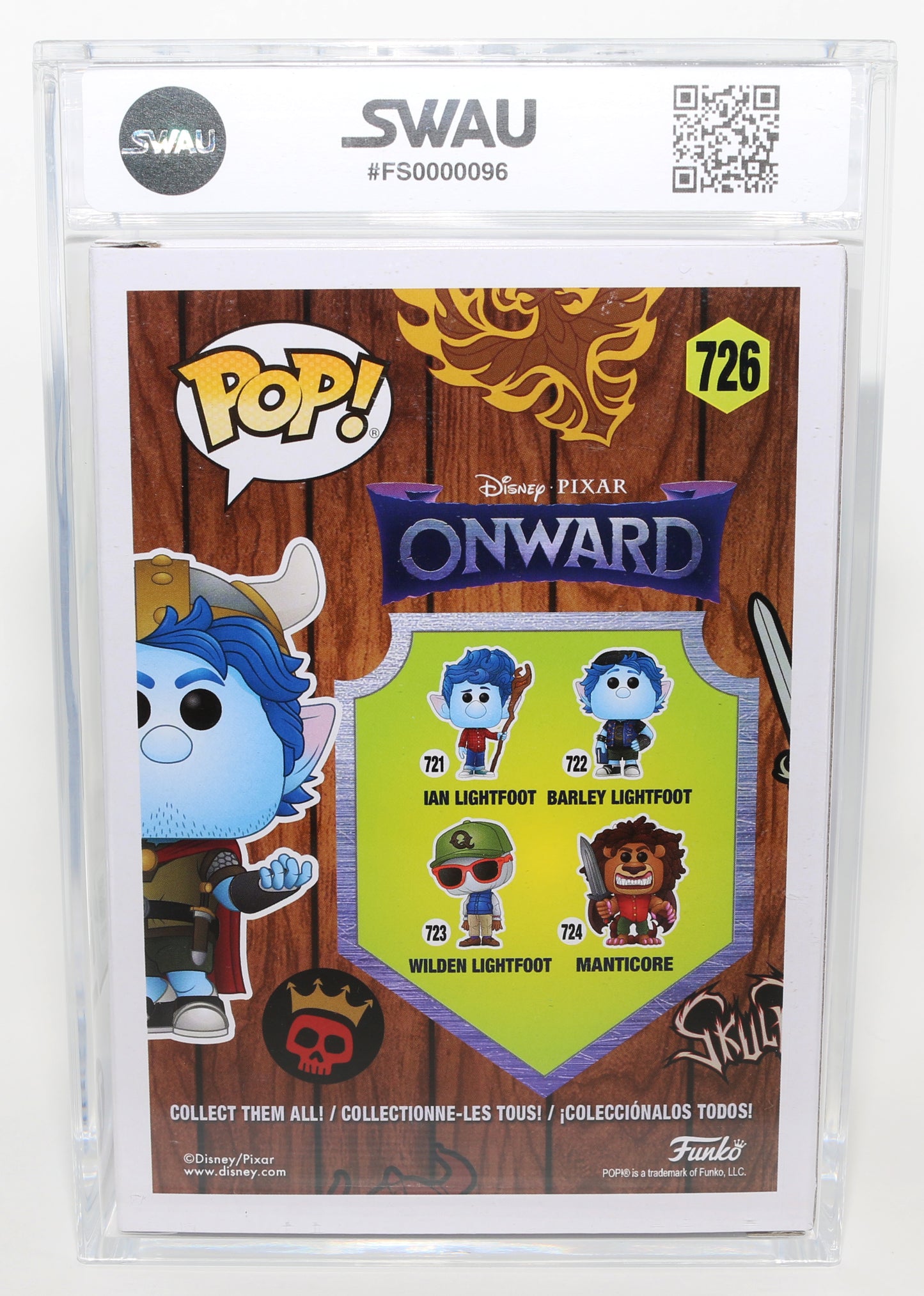 
                  
                    Chris Pratt as Warrior Barley in Disney Pixar's Onward Amazon Exclusive (SWAU Encapsulated Grade 8.5 / Auto 10) Signed Funko POP! #726
                  
                