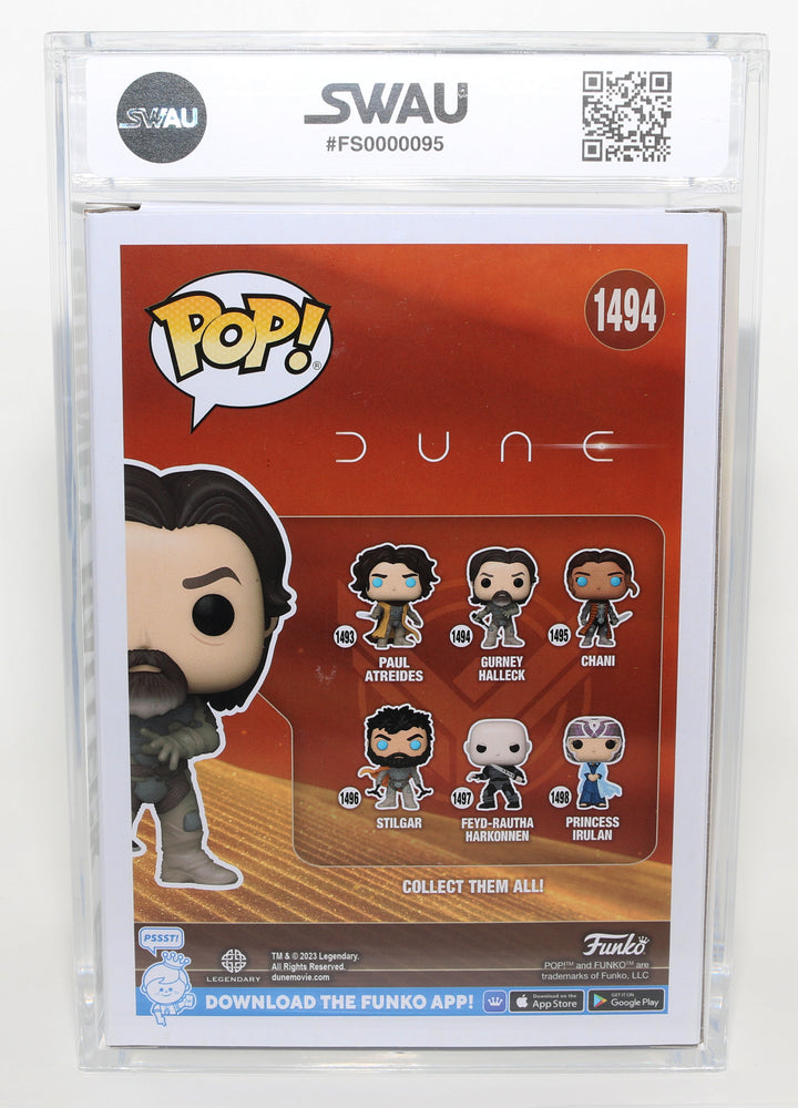 
                  
                    Josh Brolin as Gurney Halleck in Dune (SWAU Encapsulated Grade 9 / Auto 10) Signed Funko POP! #1494 with Character Name
                  
                