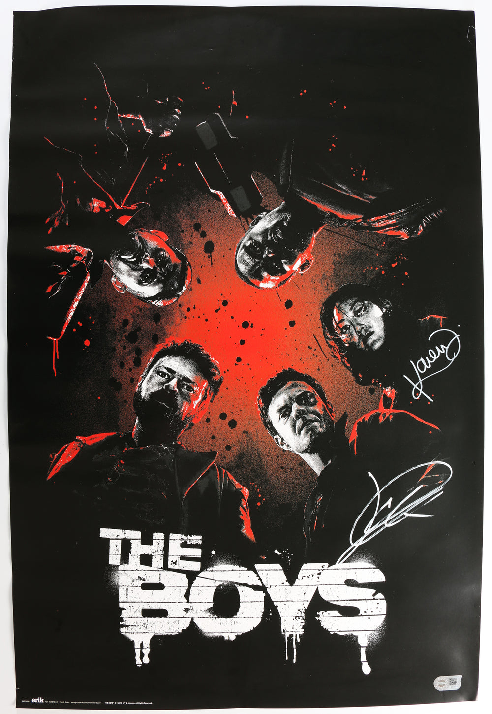 Jack Quaid as Hughie Campbell & Karen Fukuhara as Kimiko Miyashiro / The Female in The Boys (SWAU) Signed 22x34 Poster