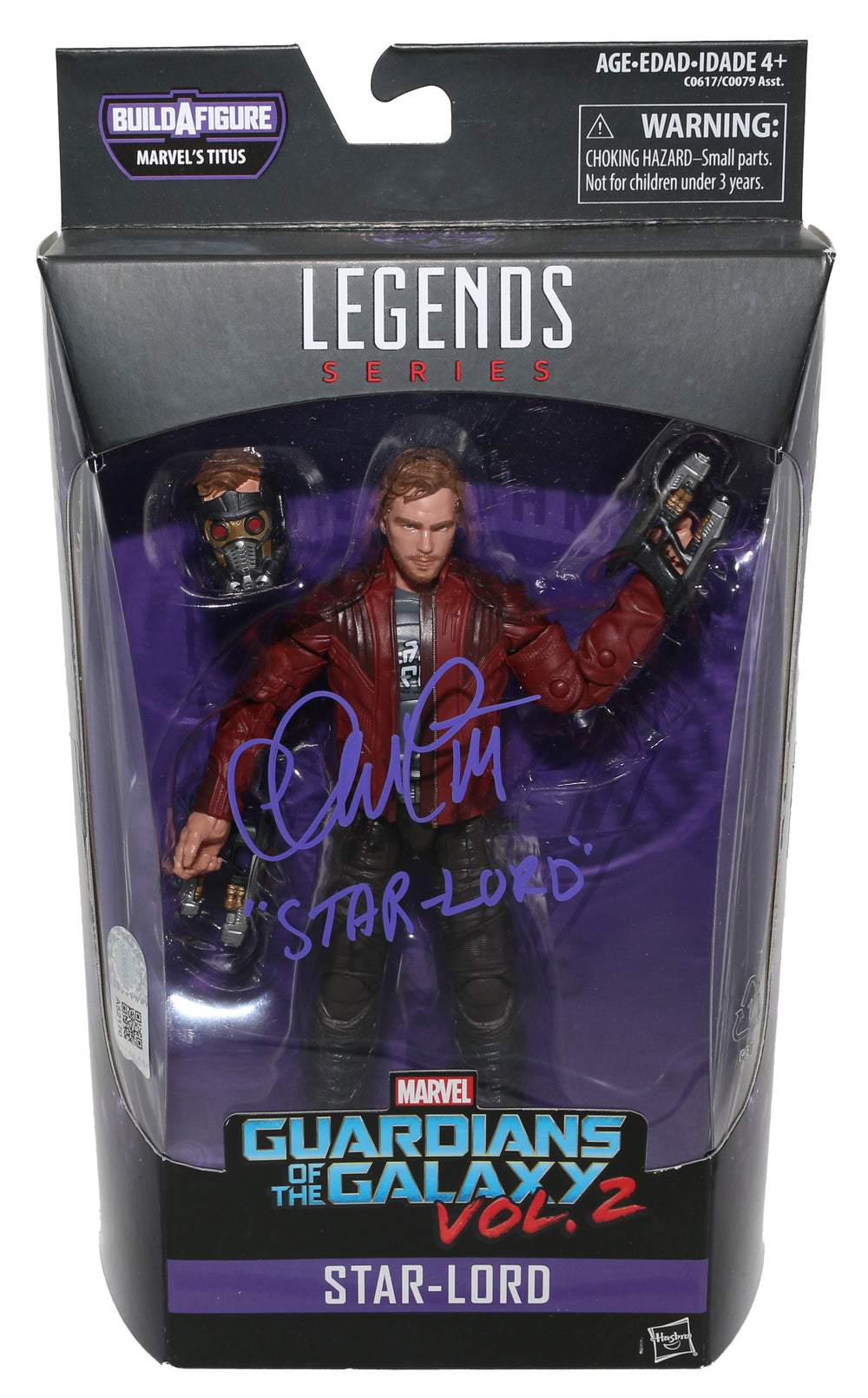 Chris Pratt as Star-Lord in Guardians of the Galaxy Vol. 2 (SWAU) Signed Hasbro Legends Series Action Figure