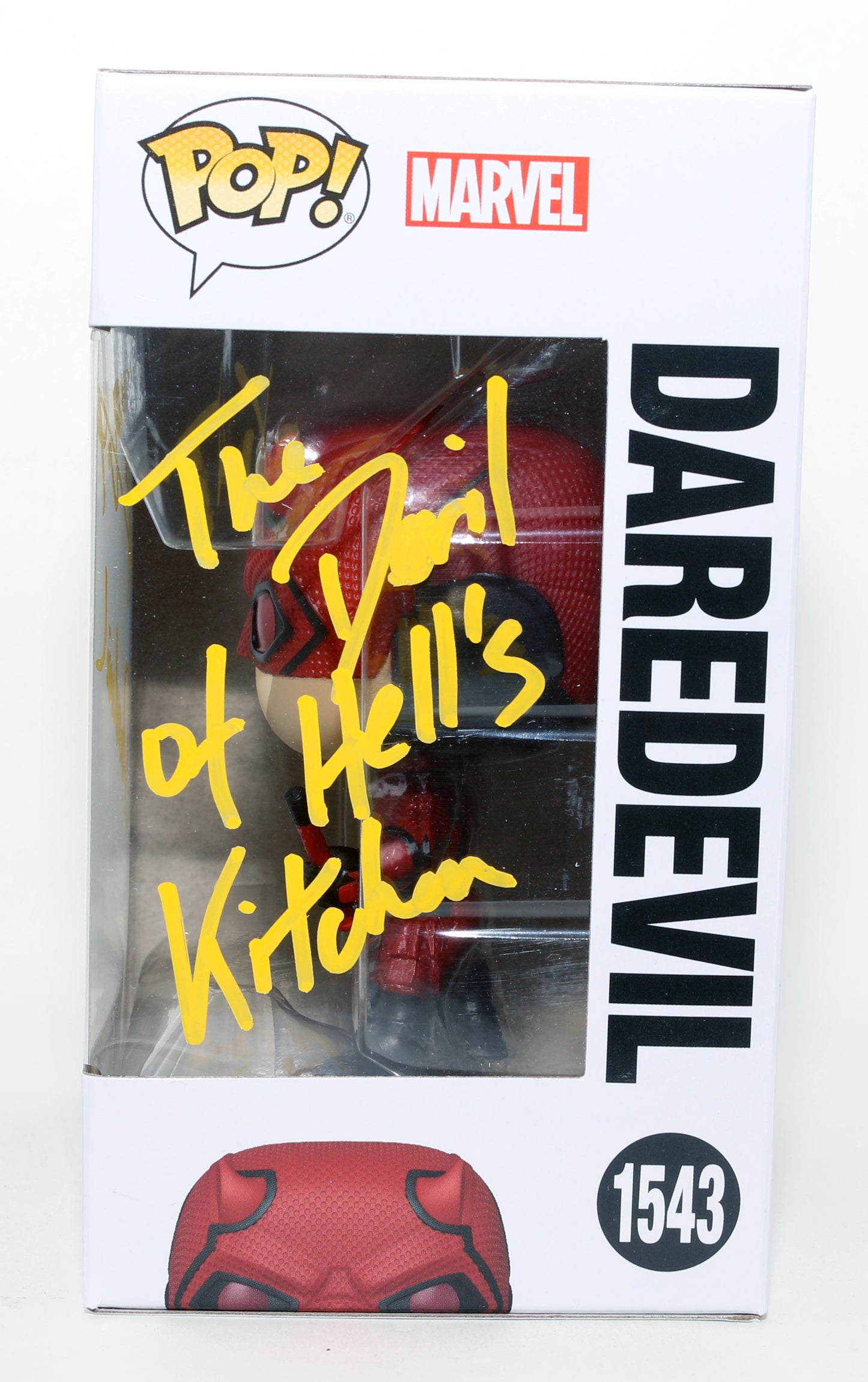 
                  
                    Charlie Cox as Daredevil in Daredevil: Born Again Signed Funko POP! #1543 with Character Name & Quote
                  
                