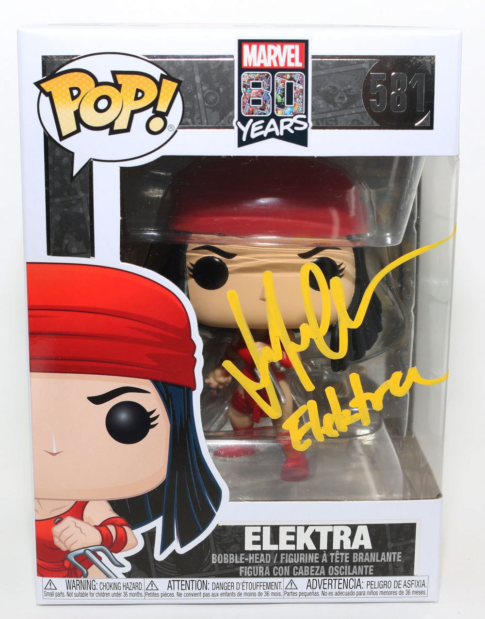 Jennifer Garner as Elektra Natchios in Daredevil & Deadpool & Wolverine Signed Funko POP! #581 with Character Name
